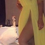 Miss Circle Paradise High Slit Yellow Chiffon Maxi Dress size S CL Photo 3