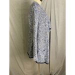 Maryline Made in Italy Boucle Waterfall Blue Open Cardigan Metallic Thread M Size M Photo 5