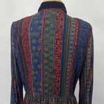 Vintage 70s Shirt Dress Midi Geometric Print Velvet Collar Fit & Flare Womens 10 Red Photo 5