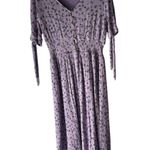 Reborn J Size Large Purple Floral Cottage Smocked Babydoll Milkmaid Midi Dress Photo 0