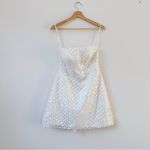 Dessy Collection Imitation Pearl Sequin Mesh Strapless Minidress White Size 4 Photo 2