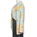 Rue 21 Rue+ Womens Bolero Shrug Crop Tie Front Kimono Sleeve Floral Yellow Blue 3X Photo 4