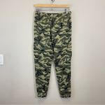 Pam & Gela Green Camouflage Print Cargo Cropped Military Pull On Pants Size S Photo 8