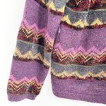 Talbots Womens Vintage Preppy Striped Geo Wool Mohair Blend Cardigan Sweater PM Photo 4