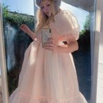 NWT Selkie The French Puff in Peach Organza Puff Sleeve Midi Dress 3X Photo 2