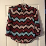 Charlotte Russe Chevron Stripe Button Down Blouse Small Photo 0