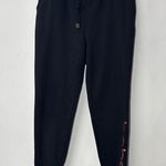 Bebe Sport Black Jogger Sweatpants Elastic Cuffs Rose Gold Logo Large Streetwear Photo 0