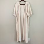 NAP Cream Tie Back Short Puff Sleeves‎ Poplin Oversized Maxi Dress Size Small Photo 1