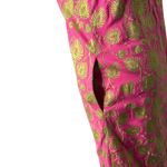 Womens Floral Embroidered Pink Green Shift Dress Size 2 Square Neck Folk Ethnic Photo 4