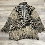 Robert Louis Tan & Black Animal Print Open Front 3/4 Sleeves Cardigan Size PL Photo 4