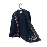 Vintage Crystal Kobe Embroidered Cardigan Sweater Size S Black Photo 4