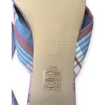 J.Crew Blue Pink Plaid Knotted Slide Sandals Beach Wedding Size 10.5 Photo 2