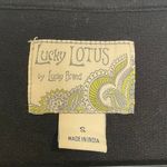 Lucky Brand Lucky Lotus  Black Open Front Cardigan Sweatshirt Embroidered Small Photo 6