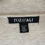 Roz & Ali | Petite Oatmeal Blazer Style Cardigan | PXL Photo 5