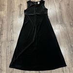 Vintage MOLLY MALLOY Dress 12 Velvet Velour Evening Sheath Maxi Black Whimsigoth Photo 10