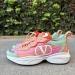 Valentino Garavani Valentino Shegoes Vlogo lace-up pastel mint low top sneakers size 37.5 US 7.5 Photo 3