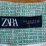ZARA New Luxury Preppy Green Long Sleeves Round Neck Textured Crop Blazer Sz XL Photo 10