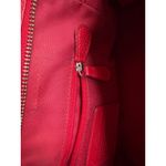 Coach  Red Pebbled Leather Remi Satchel Structured Zip Double Handles Photo 7
