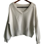 Lucky Brand Cream Knit Sweater L Minimalist Cozycore Light Academia Oversized Photo 0