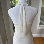 Vintage Y2K Trixxi White Chiffon Rhinestone Halter Tie Asymmetrical Dress Medium Photo 5