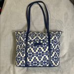 Vera Bradley “Cobalt Tile” Navy Blue Floral Tote Bag Photo 1