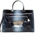 Milly Top Handle Patent Leather Ombré Gray Teal Black Purse w/crossbody strap Photo 0