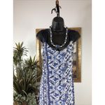 Adelyn Rae Women Maxi Dress SM Blue White Printed Strappy Sleeveless Boho Resort Photo 1