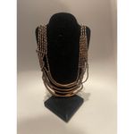 Vintage Boho Layered Stacked Noodle Beaded Copper Necklace Brown Photo 1