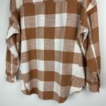 American Eagle  Oversized Plaid Flannel Sz Small Tan Brown Pullover Photo 12