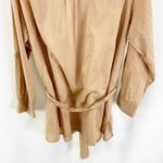 Daisy Fuentes Brown Tie Waist Cotton Button Up Top Photo 5