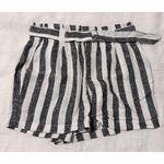 Love Tree Linen Blend Blue and White Striped Shorts Photo 3