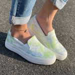 Lime Tye Dye Slip On Sneaker Multiple Size 9 Photo 0