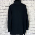 Theory black wool fox collar long sweater cardigan jacket large Photo 3