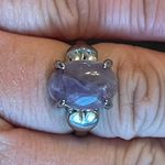 Elegant purple amethyst S925 silver heart ring size 8 Photo 8