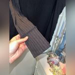 Free People NWT Juicy Long Sleeve Cowl Neck Surplice Back Waffle Top in Black Photo 2