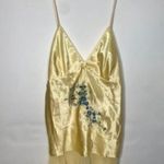 New Vintage 2000s y2k yellow handpainted butterfly yellow rose babydoll lingerie Size XL Photo 8