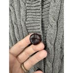 Ralph Lauren  Sport Y2K Cable Knit Button Front Sweater Women Large Grey Retro Photo 4