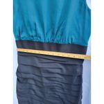 EXPRESS  Teal & Black Party Cocktail Mini Dress Satin Bodice Tiered Ruffle Sz 10 Photo 5