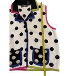 Bellepointe Vintage Women's XL White Polka Dot Vest with Sequin Accents Casual Photo 5