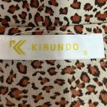 KIRUNDO Brown Animal Leopard Print Keyhole Short Sleeve Tiered A Photo 3