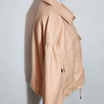 7 For All Mankind  Peach Faux Leather Oversized Bomber Jacket Size Large Photo 5
