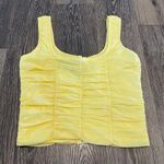 Shinestar BNWT! Bright Pastel Yellow Ruched Snap Front Top Size L Photo 5