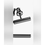 Boutique NEW Unisex Black Bar Staple Stud Earrings, 1.2cm Photo 6