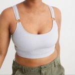 Aerie EUC large gray seamless ring longline ribbed bralette o rings Photo 2