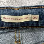 Levi's 724 High Rise Straight Crop Jeans Women 29 Blue Stretch Distressed Casual Photo 2