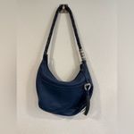 Brighton  Barbados Ziptop Hobo Bag Midnight Leather Braided Strap GUC Photo 2