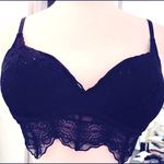 PINK - Victoria's Secret Victoria’s Secret PINK Lace Black Push-up Bralette Photo 3