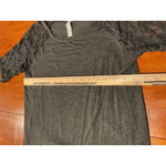 Zenana Signature Charcoal Gray Lace Sleeve Tunic Top Women's Medium M Photo 4