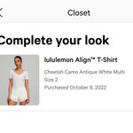 Lululemon Cheeta Camo Antique White Multi Align T-Shirt Photo 2