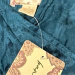 Band of the Free Women's S Floral Crossover Crop Top Blue Long Sleeve Photo 8